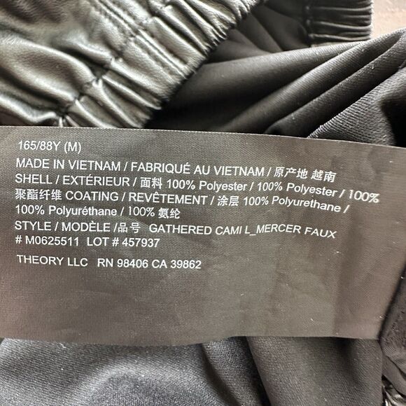 Theory Women's Black Halter Neck Gathered Camisole Blouse Top Size M - Picture 6 of 8